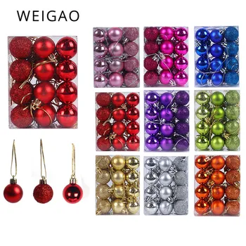 

WEIGAO 24pcs Christmas Tree toys Decorations Ball Bauble Xmas Party Hanging Ball Ornaments Decorations for Home New Year Navidad