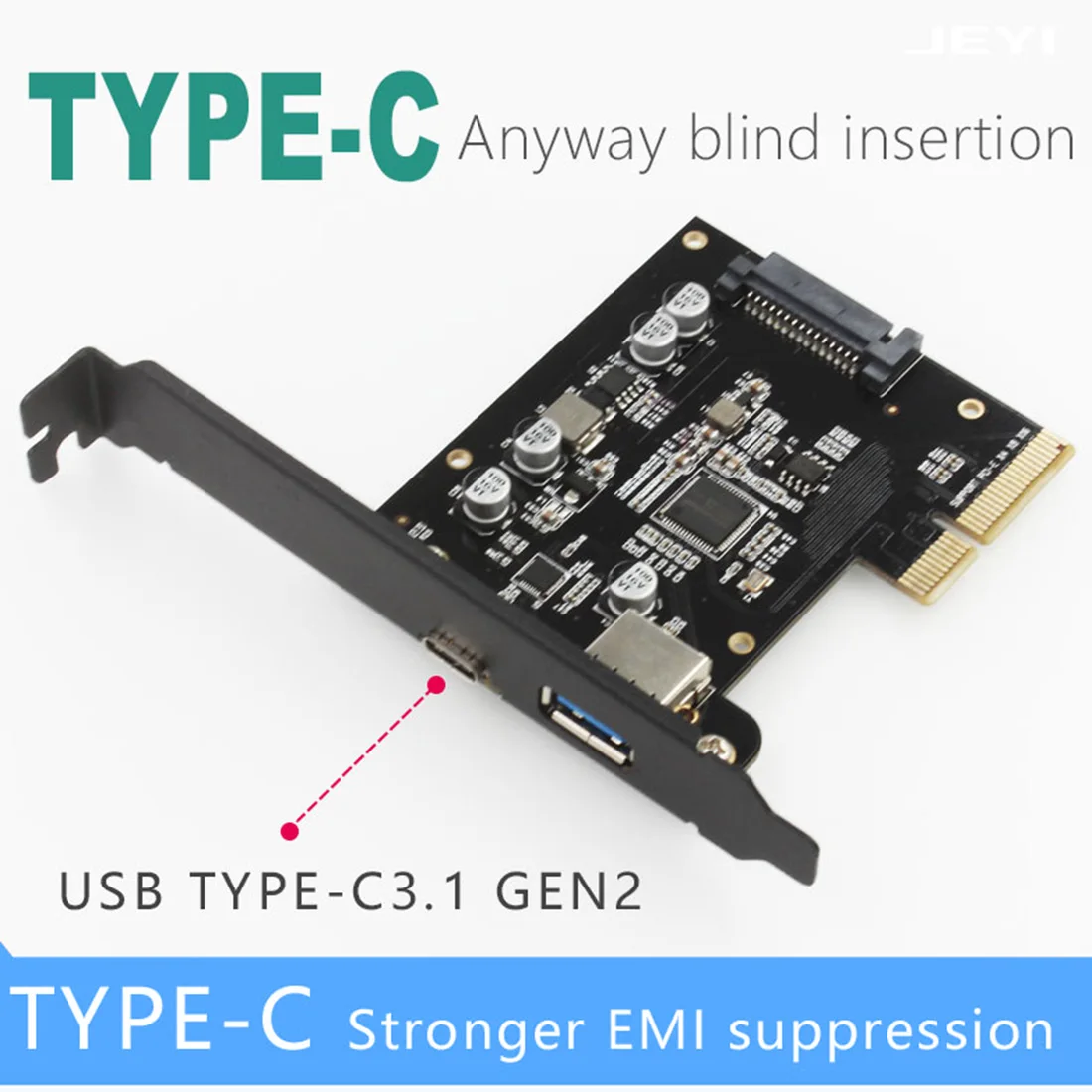 JEYI SK31 USB3.1 добавить на карту PCIE X2 TYPE C USB 3,1 GEN2 USB3.0 адаптер PCI Express карта расширения 5A Высокая мощность ASM1142 ASMEDIA