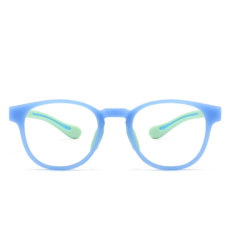 Round Frame Kid Anti-Blue Light Glasses TR90 Retro Ultra Light Eyeglasses Flat Mirror Boy Girl Class Glasses Frame Goggles 2