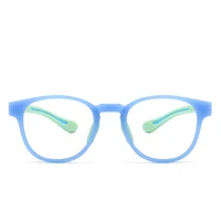 Round Frame Kid Anti-Blue Light Glasses TR90 Retro Ultra Light Eyeglasses Flat Mirror Boy Girl Class Glasses Frame Goggles 2