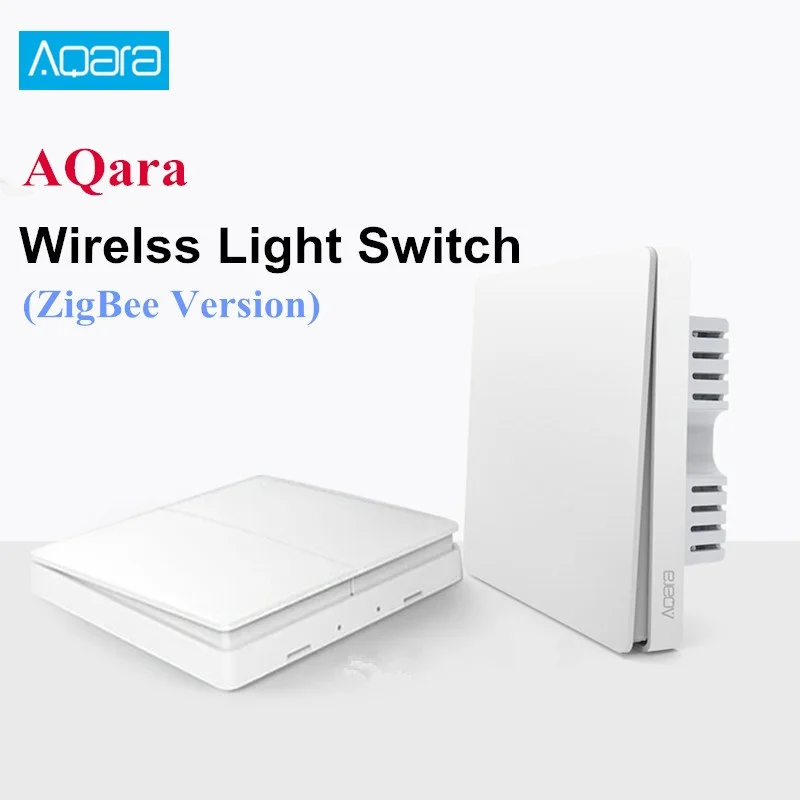 AQara настенный выключатель Умный светильник переключатель Управление ZigBee версия Беспроводной соединение интеллектуальный пульт дистанционного управления Управление один двойной ключ для дома