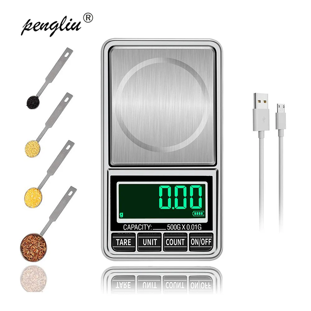 Ataller 500g/0.01g Digital Kitchen Scale Pocket Gram Scale Jewelry Weight Scales 