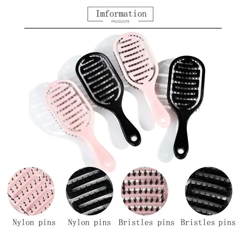

Women Hair Brush Scalp Massage Comb Hairbrush Boar Bristle and Nylon Wet Curly Detangle Hair Brush for Salon Hairdressing Stylin