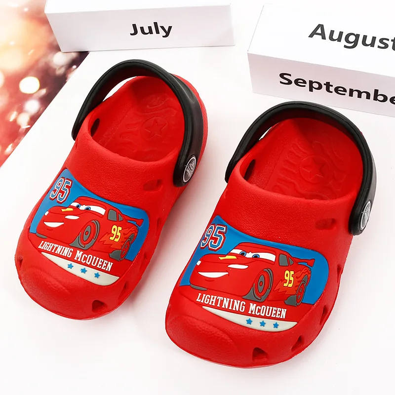 Original Disney Cars Lightning Mcqueen Children's Sandals And Slippers Soft  Bottom Non-slip Slippers Wear-resistant Children's S - AliExpress