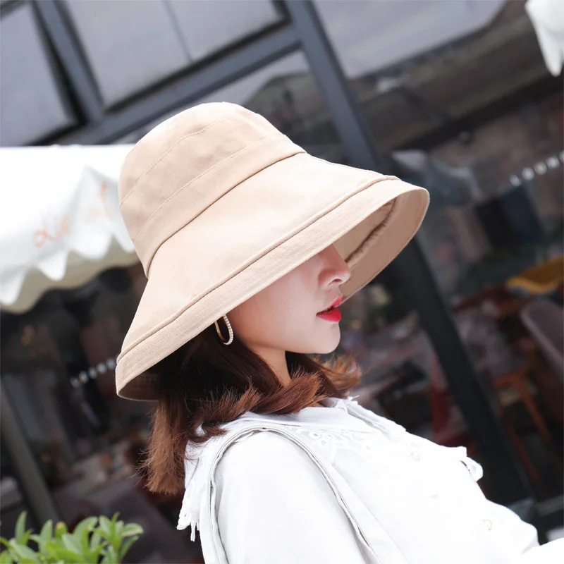 6 Double Side Womens Sun Women Bucket Hats 22 Colors Wide Brim Visor Hats Lady Sunbonnet Fedoras - Цвет: 6