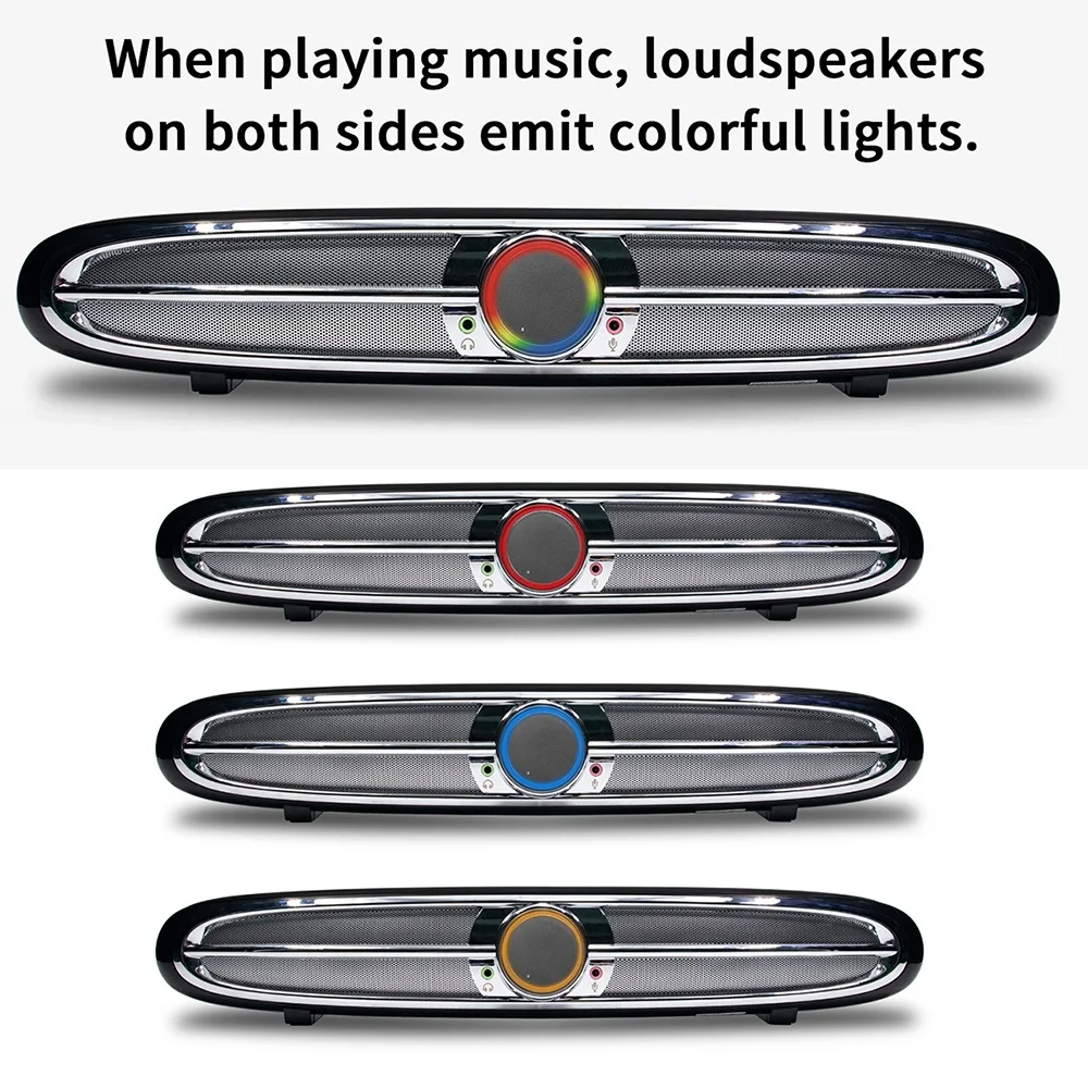 FFYY-Smalody с питанием от USB Динамики Soundbar 3,5 мм проводной звуковой ящик 10 Вт сабвуфер W/Микрофон Разъем для наушников для ТВ рабочего стола