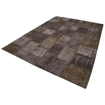 

254x348 Cm Brown Handmade Patchwork Rug-8x11 Ft
