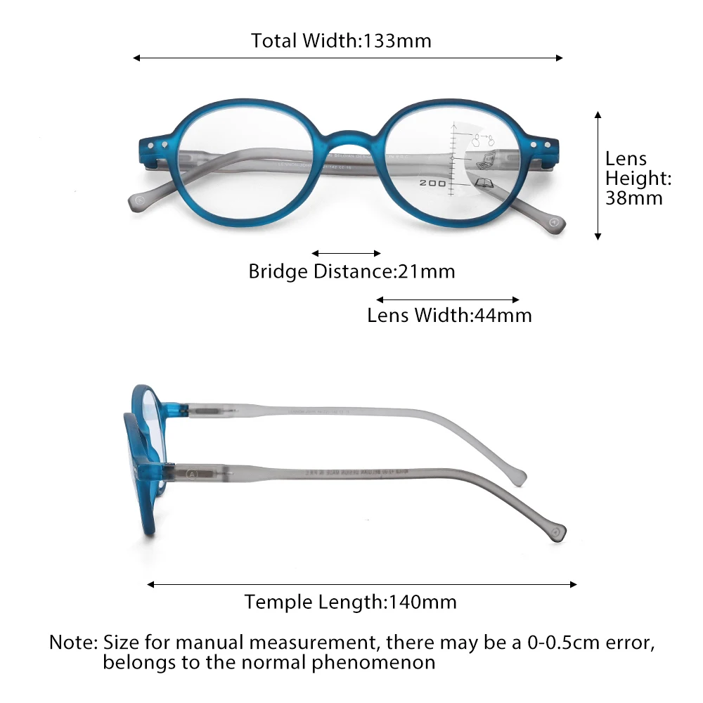 Women Men Fashion Reading Glasses with Case Quality Progressive Bifocal Readers Far and near Multifocal Reading Glasses
