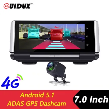 

QUIDUX 7 Inch 4G Car DVR Camera GPS FHD 1080P Android 5.1 Dash Cam Navigation ADAS Car Video Recorder Dual Lens Reverse cameras