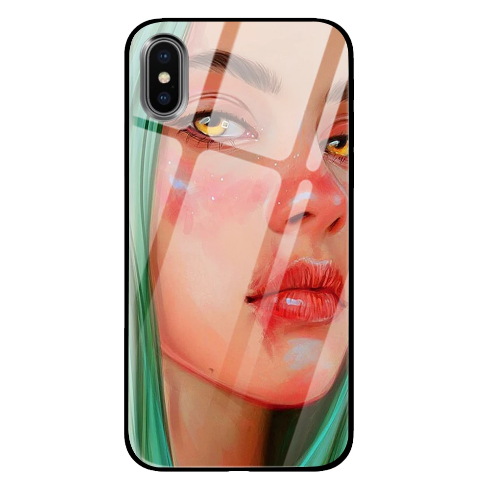 Billie Eilish роскошные чехлы из закаленного стекла для huawei P30 P20 mate 10 20 Honor 8 9 10 Pro Lite - Цвет: 6