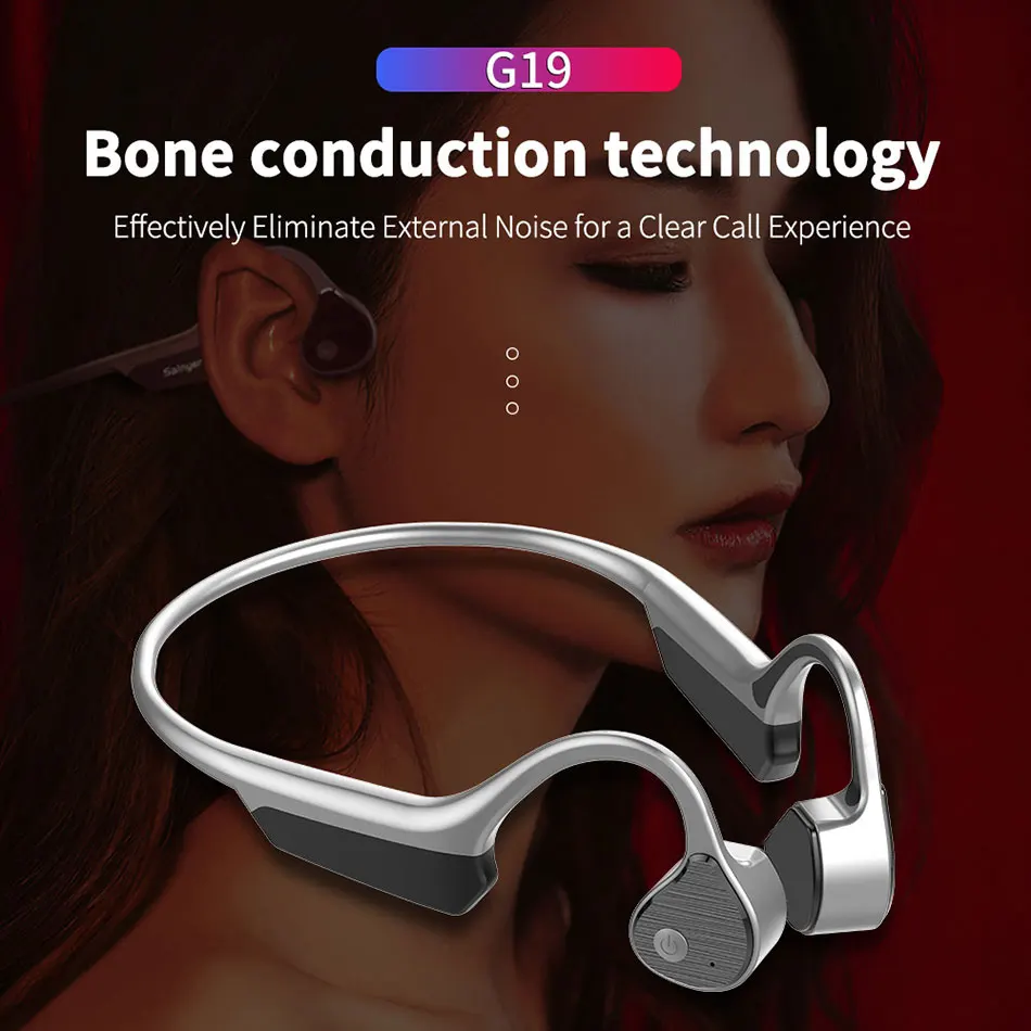 Bluetooth гарнитура G19 с костной проводимостью 5 0 наушники IP56 водонепроницаемые