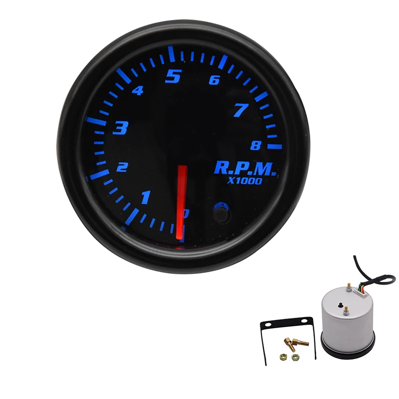 

7 Color LED Car Auto Tachometer Gauge 0~8000RPM Car Tachometer 12V 52mm Car Boost Tachometer Meter Pointer Universal Car