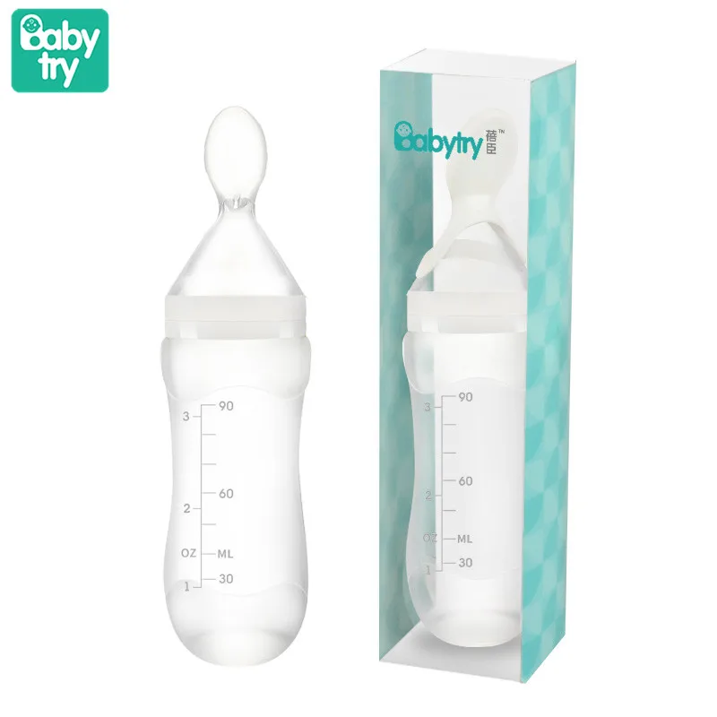 Babytry рисовая бутылочка для каши силикагель пищевая добавка 3D ложка детская выдавливаемая бутылка для новорожденных развивающие принадлежности более 6 месяцев
