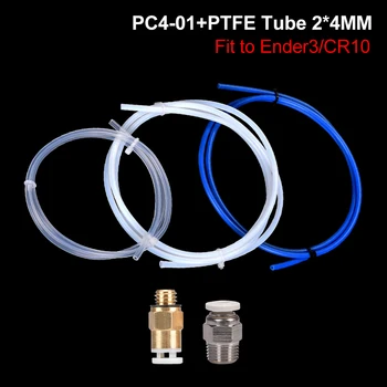 

PTFE Tube Teflont PiPe Fitting Connect+PC4-01 Pneumatic Connectors Quick Fitting Bowden 3D Printer Parts For Ender 3 CR10 Hotend