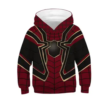 

3-12 Years Spiderman Boys Hoodies Teens Autumn Hooded Sweatshirt For Boys Movie Cosplay Kids Clothes Long Sleeve Pullover Tops