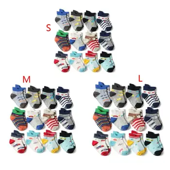 

12 Pair/Set Toddler Baby Combed Cotton Socks Anti-slip Cartoon Floor Kids Boys Girls Comfortable Sox