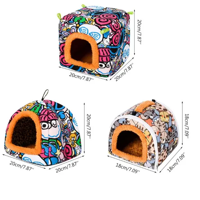 Small Animal Guinea Pig Hamster Hedgehog Bed House Warm Cage Bed Habitat Cave 2