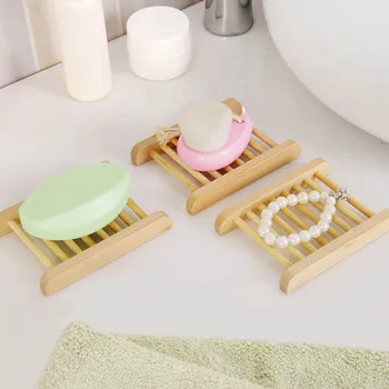 

1PC Durable Natural Wood Soap Tray Holder Portable Storage Soap Rack Home Bathroom Accessories Bath Shower Plate
