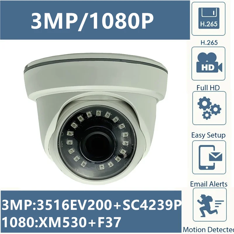 3MP 2MP XM535AI + SC3235 2304*1296 1080P IP потолочная купольная камера для помещений XM530 F37 Onvif IRC CMS