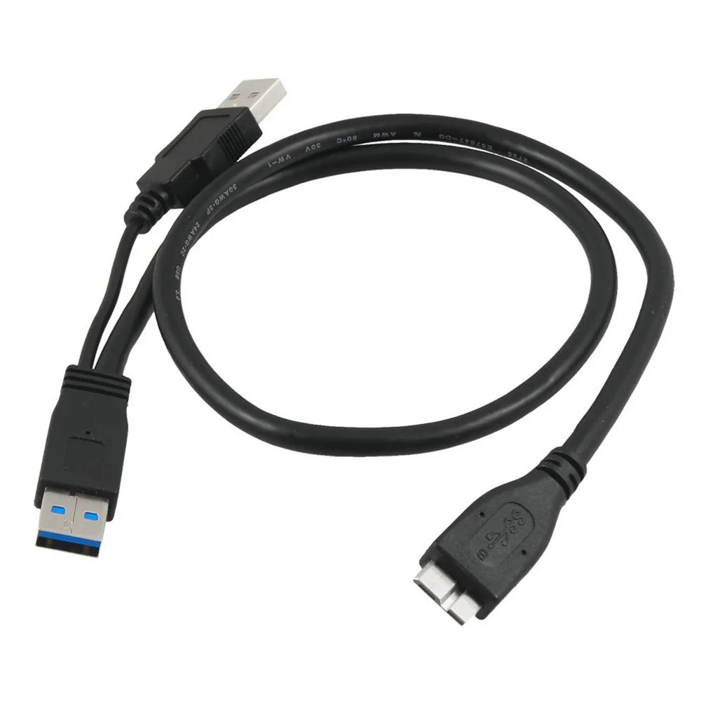 Полезный HDD USB 3,0 Кабельный разъем a штекер Micro B Y кабель для Переносной жесткий диск HDD 60 см