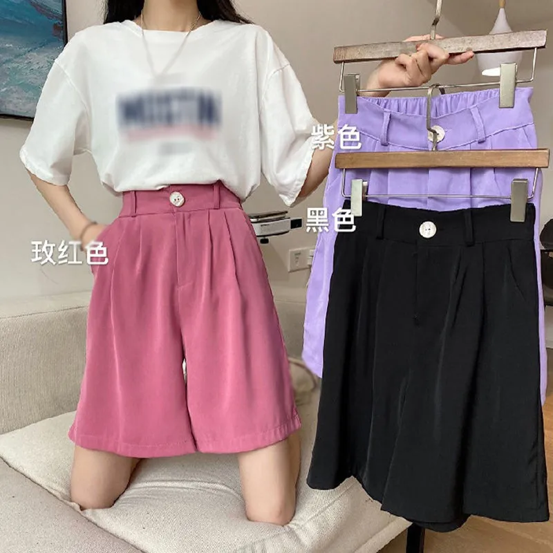 

Womens Pants Solid High Waist Candy Colors Straight Korean Style Loose high quality for Female ladys S-XXL