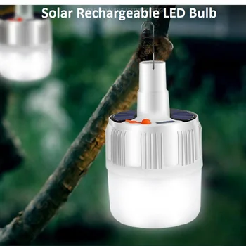 

Rechargeable LED Bulb Lamp Remote Control Solar Charge Hook Portable Emergency Light Night Market/Outdoor/Camping/Fishing/SOS