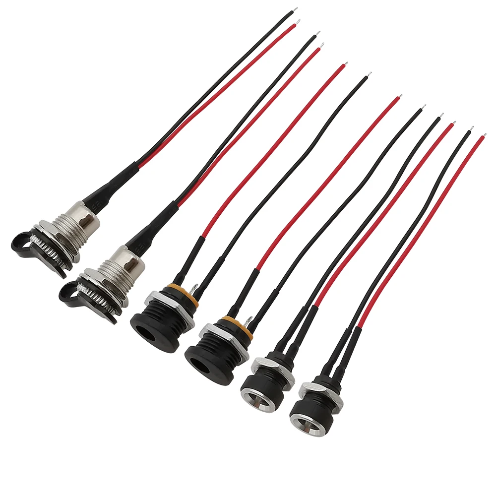 SET de uso duradero 12V 5,5x2,1mm macho hembra DC Power Socket Jack Conector Cable Plug Wire Cable Easyeeasy 5 pares 