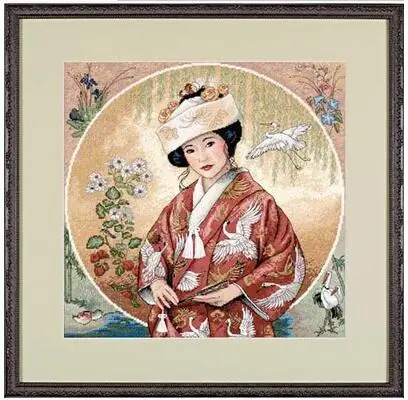 

cotton threads Beautiful Lovely Counted Cross Stitch Kit Japanese Maiden Girl Woman Lady dim 35109