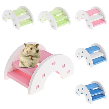 

Hamster Funny Toy Colorful Bridge Shape Seesaw Wooden PVC For Small Animal Pets Guinea Pig Squirrel Enhance Physical Exercise