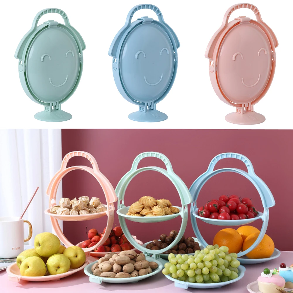 

Nordic Style Fruit Plate Candy Dried Fruit Folding Fruit Tray Fruit Dish Dessert Vegetable Storage Rack For Home Living Room