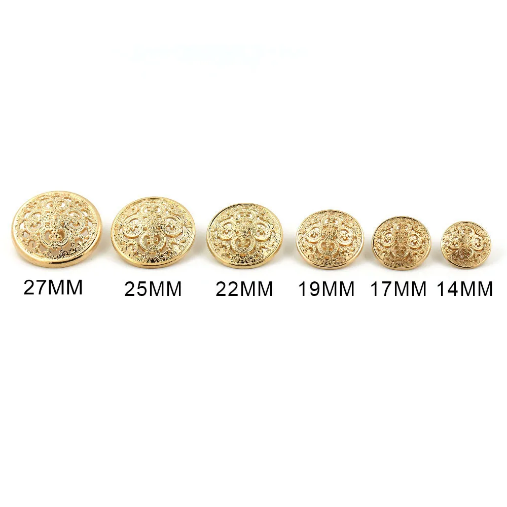 5Pcs Hollow Metal Button Black Silver Gold Buttons Round Decorative Button For Clothes Sewing Accessories DIY Crafts 14-27mm 3