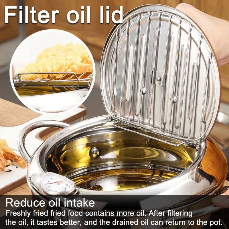 Japanese-style tempura fryer household small fryer oil-saving pot mini special temperature-controlled deep frying oil small pot 4