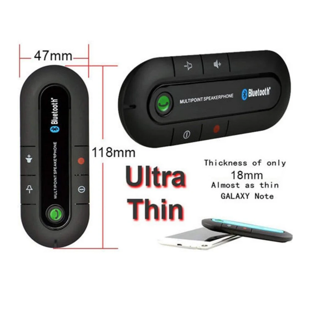 Bluetooth 4,0 Автомобильный комплект приемник громкой связи солнцезащитный козырек клип аудио адаптер Беспроводной Громкая связь авто стерео Mp3 плеер