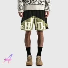 RHUDE Shorts High Street Fashion Zip Pocket Casual Loose Drawstring Pants Oversize Men's Women's Shorts