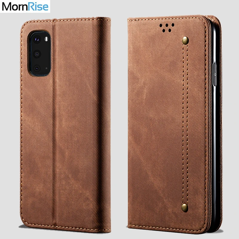 

For Samsung Galaxy S20 Wallet Case Magnetic Book Folio Flip Cover For Samsung S20 Ultra Denim Leather Bags Kickstand Card Holder