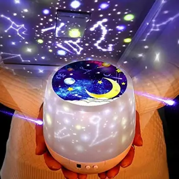 

LED Starry Sky Projector Nigh Light Star Moon Birthday Six Replaceable Films Kids Gifts Bedroom Home Decorations