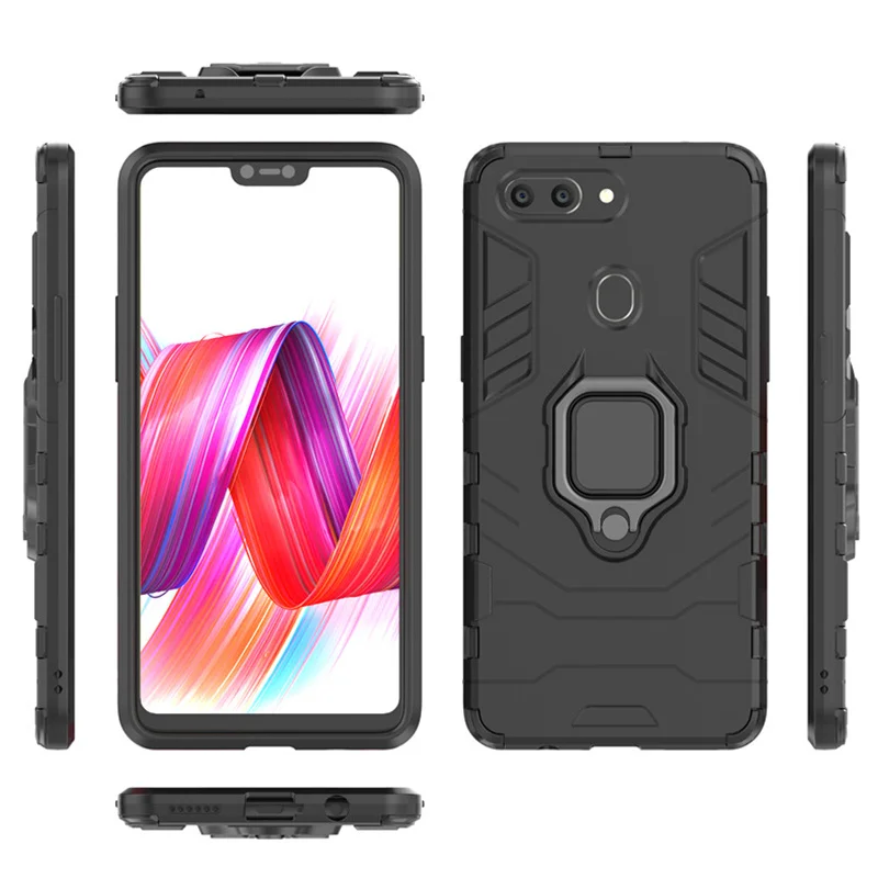 100 шт ударопрочный жесткий защитный чехол с кольцом для OPPO K1 K3 R15 R17 A9