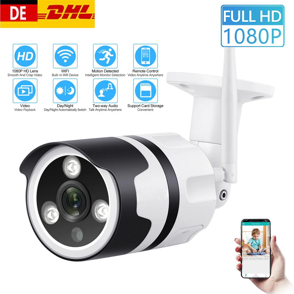 

Wireless WiFi Camera Full Color Day and Night 1080P High-Definition Monitor EU