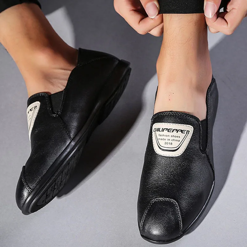 

Moccosins Men's 2018 New Style Autumn & Winter Korean-style Versatile Cool Loafers Small Leather Shoes Men's Trend Casual Trendy