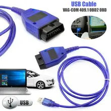 Автомобильный USB Vag-Com интерфейсный кабель KKL VAG-COM 409,1 OBD2 II OBD диагностический сканер автоматический кабель Aux