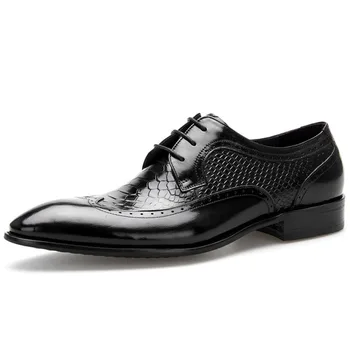 

Brand Mens Pointed Toe Dress Shoes Oxfords 100% Genuine Leather Fashion Handmade Designers Formal Italy Business Shoes