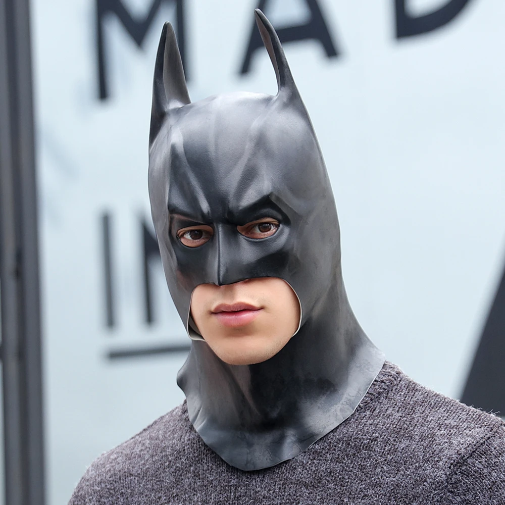 Special  Movie Batman Super Hero Mask The Dark Knight Adult Batman Full Overhead Latex Black Cosplay Masks H