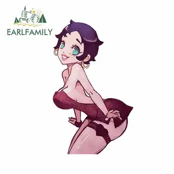 

EARLFAMILY 13cm x 7.8cm Sexy Auto Car Stickers and Decals Vinyl Laptop Truck Body for Betty Boop Girl Car Assessoires Decal