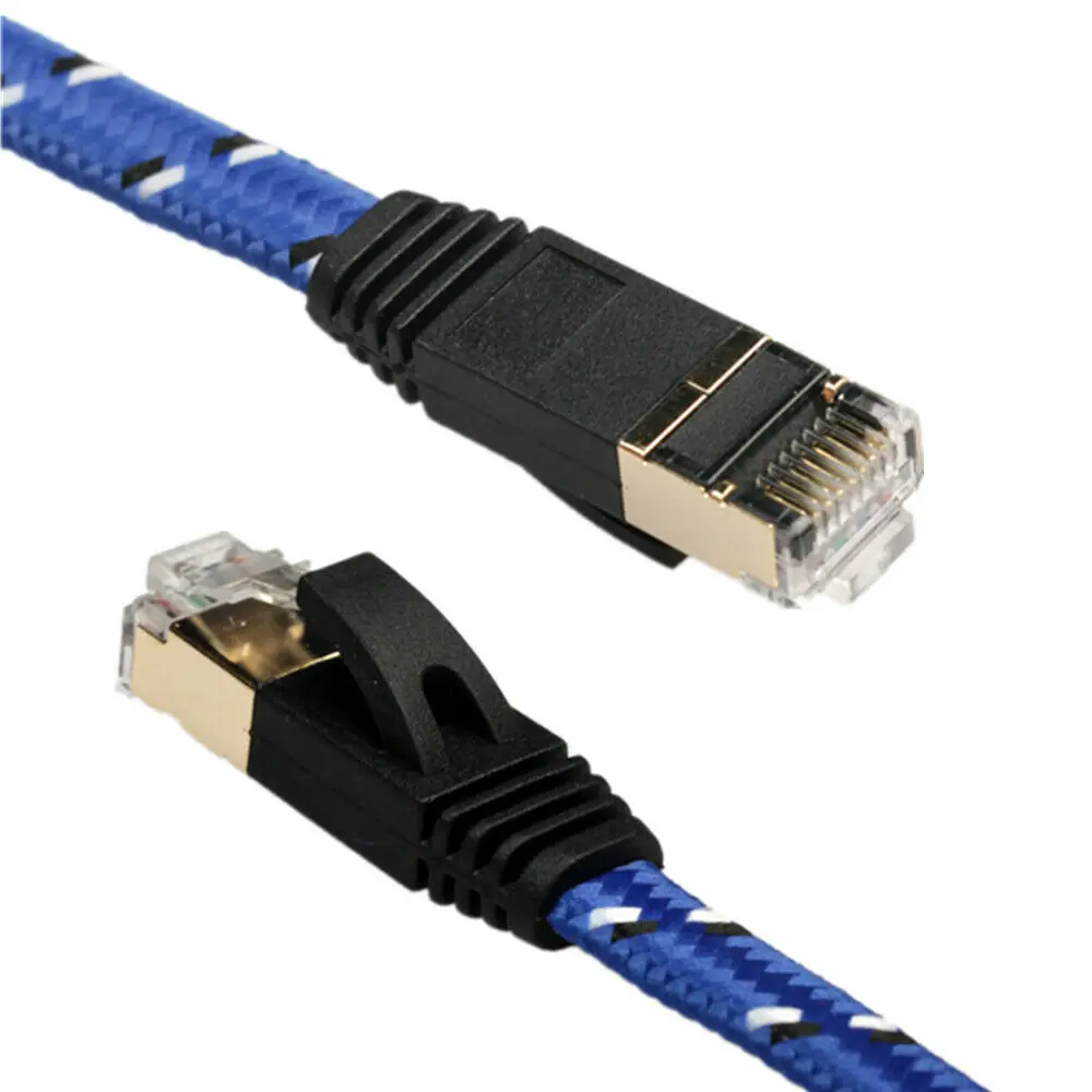 Кабель Ethernet Cat 7 плоский провод с оплеткой Lan кабель UTP RJ 45 сетевой RJ45 10 Гбит/с
