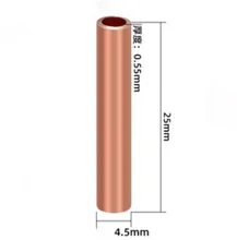

30pcs L:25mm OD:4.5mm ID:3.4mm GT-4 Red Copper Butt Joint Wire Connection Small Copper Tube