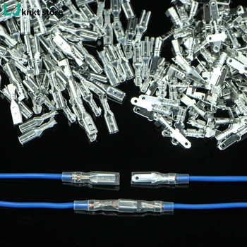 

100Pcs/200pcs/500pcs 2.8Female 2.8male Crimp Terminal Connector Gold Brass/Silver Car Speaker Electric Wire Connectors Set