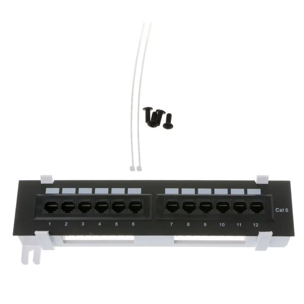 12 портов CAT6 патч-панель RJ45 сетевое настенное крепление кронштейн JUN04 Прямая