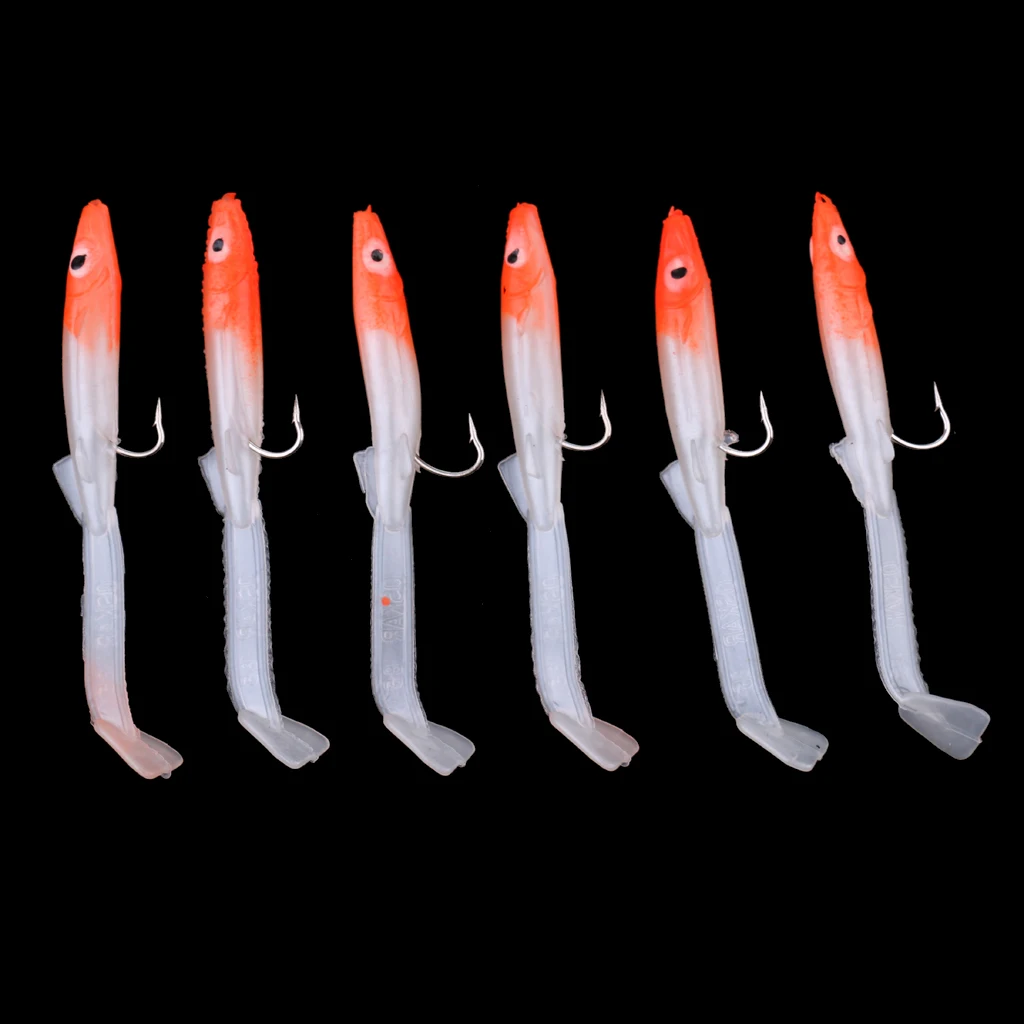 6 Pcs Soft Eel Fishing Lure Artificial Bait Jig Lures with Stainless Steel Hook Bionic Baits Lightweight and Portable Crankbait 6 Pcs Soft Eel Fishing Lure Artificial Bait Jig Lures with Stainless Steel Hook Bionic Baits Lightweight and Portable Crankbait