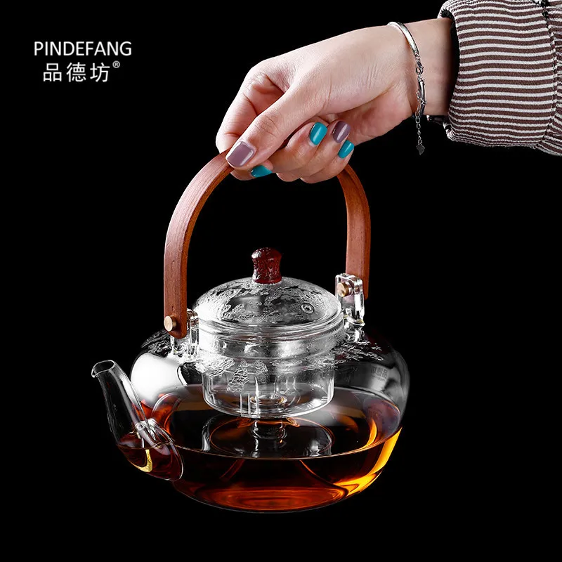 

Moral Square Electric Ceramic Cooktop Tea Cooker Puer Black Tea Glass Steam Tea-boiling Stove Kettle Household Steam Teapot Whol