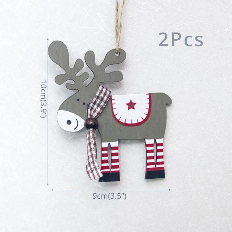 2pcs hanging Рождественские подвесные украшения деревянные бирки фасадный Декор Рождество новогодний орнамент висячий знак украшения для дома/бара Санта Клаус - Цвет: 2pcs hanging